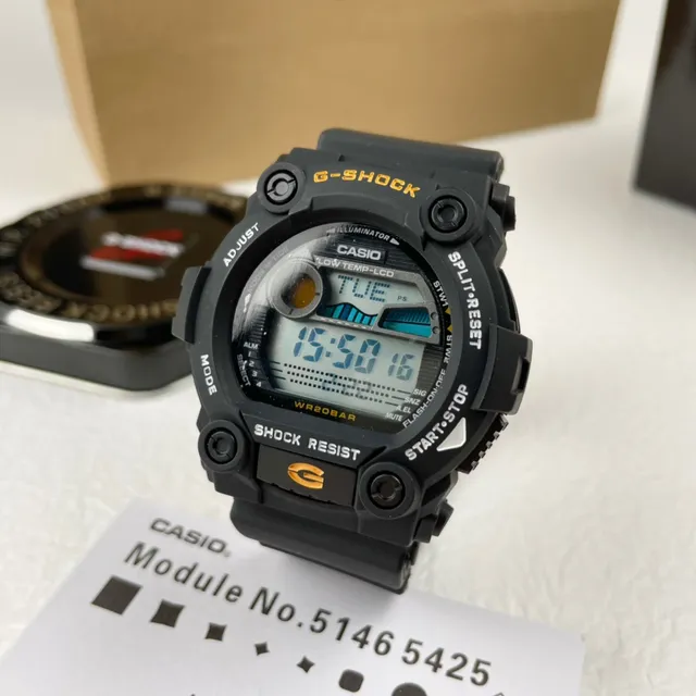 Casio G-Shock DW-5600 काला पीला मजबूत वर्गाकार केस चार-स्क्रू बेजल घड़ी 5