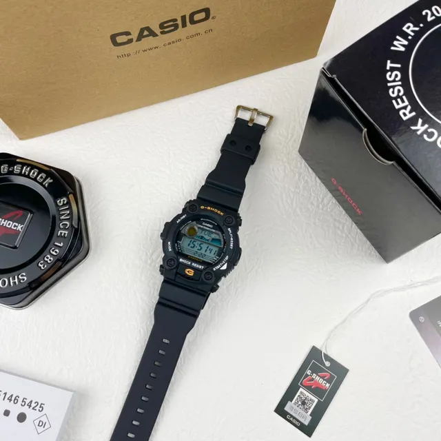 Casio G-Shock DW-5600 काला पीला मजबूत वर्गाकार केस चार-स्क्रू बेजल घड़ी 7