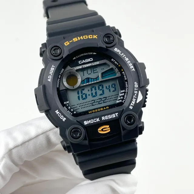 Casio G-Shock DW-5600 काला पीला मजबूत वर्गाकार केस चार-स्क्रू बेजल घड़ी 9