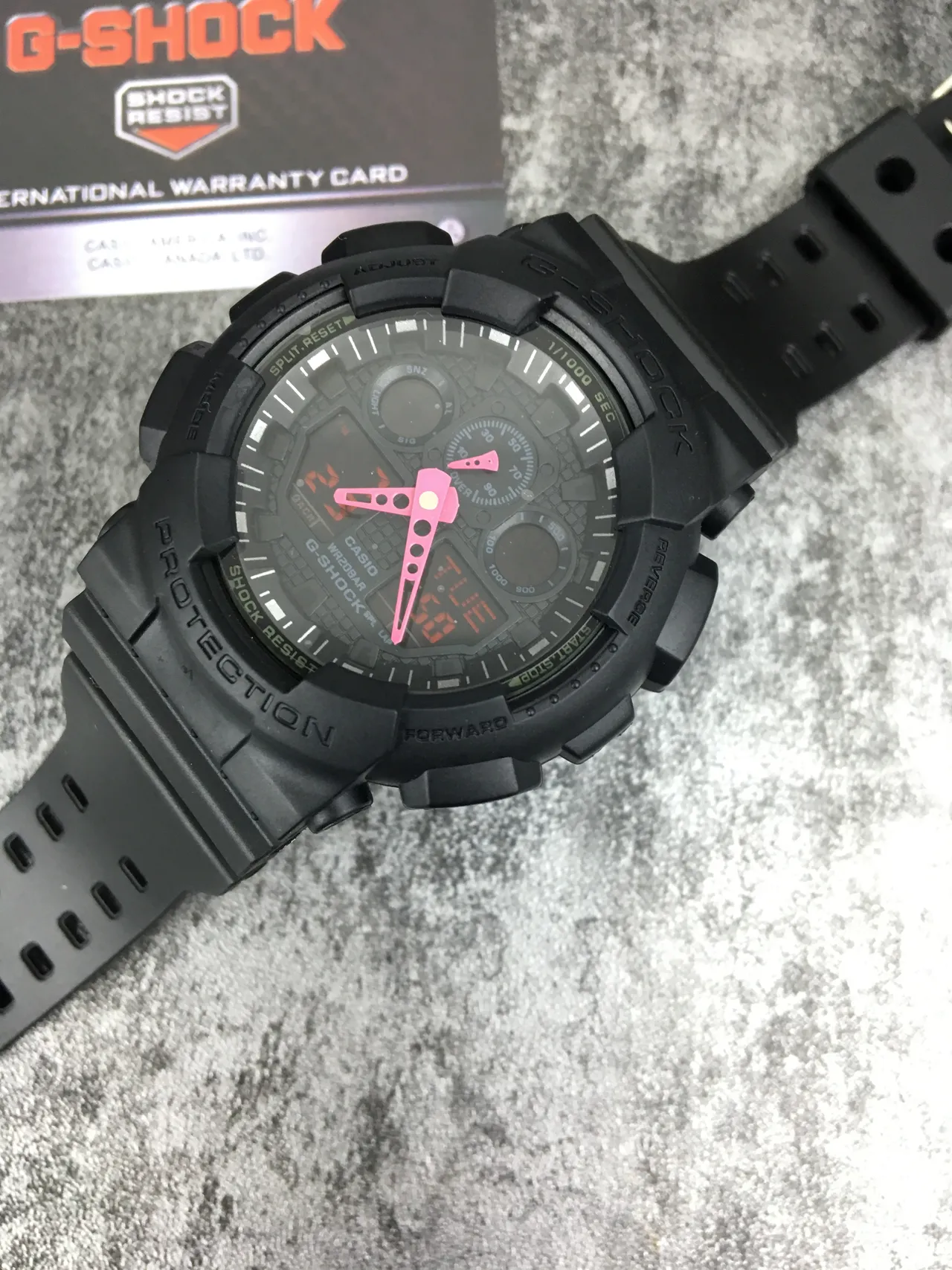 Casio G-Shock GA-100 Black Pink Matte Resin Construction Bold Analog Hands Watch 5