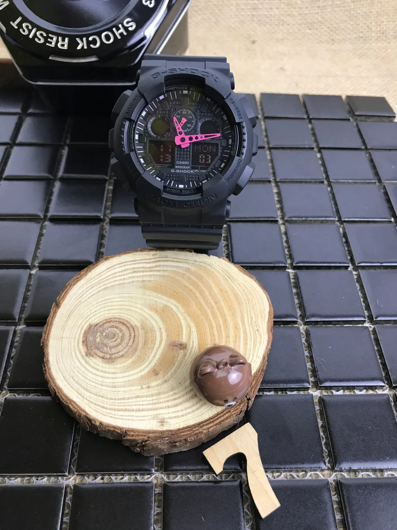 Casio G-Shock GA-100 Black Pink Matte Resin Construction Bold Analog Hands Watch 14