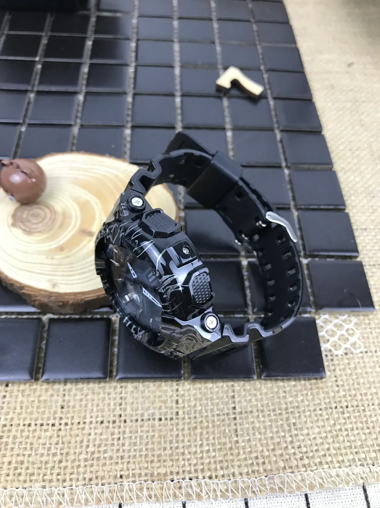 Casio G-Shock GA-100 裂纹图案 黑色 运动手表 8