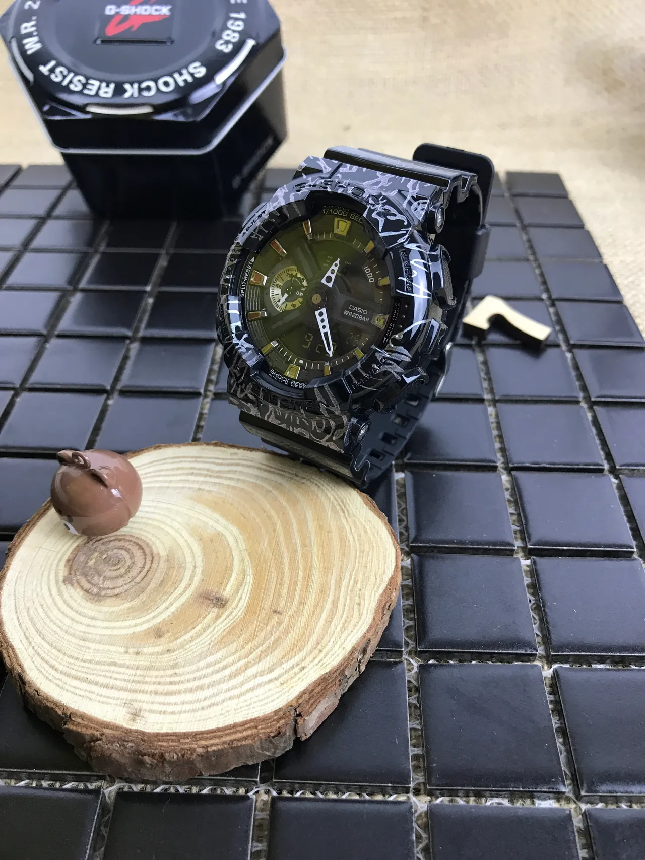 Casio G-Shock GA-100 裂纹图案 黑色 运动手表 9