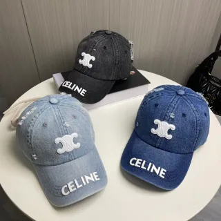 Celine 蓝白牛仔破损棒球帽