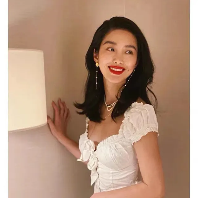 Celine玫瑰图案珍珠链耳环 9