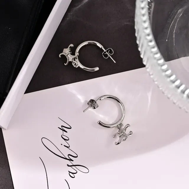 Celine Triomphe Fleur-de-Lis Silver Pendant Necklace 2