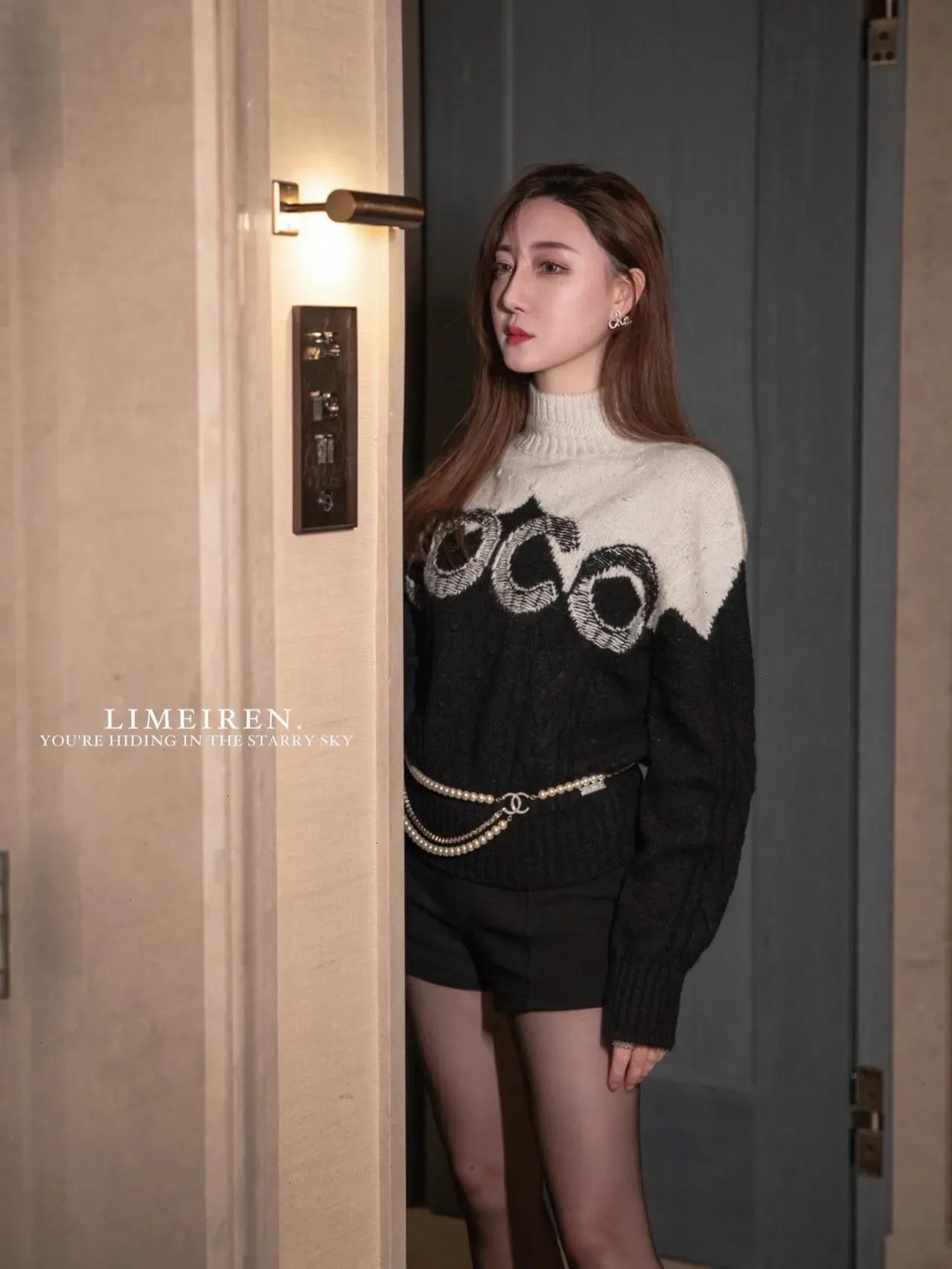 Chanel 米色金色珍珠链 CC Logo 项链 2
