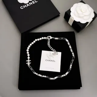 Chanel Bijoux Fantaisie মণি এবং কালো এনামেল লিঙ্ক ব্রেসলেট