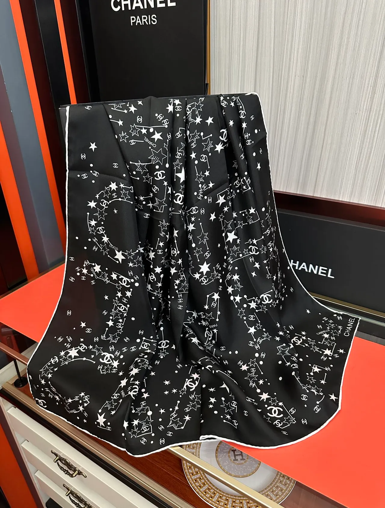 Chanel Constellation Print Silk Scarf 5