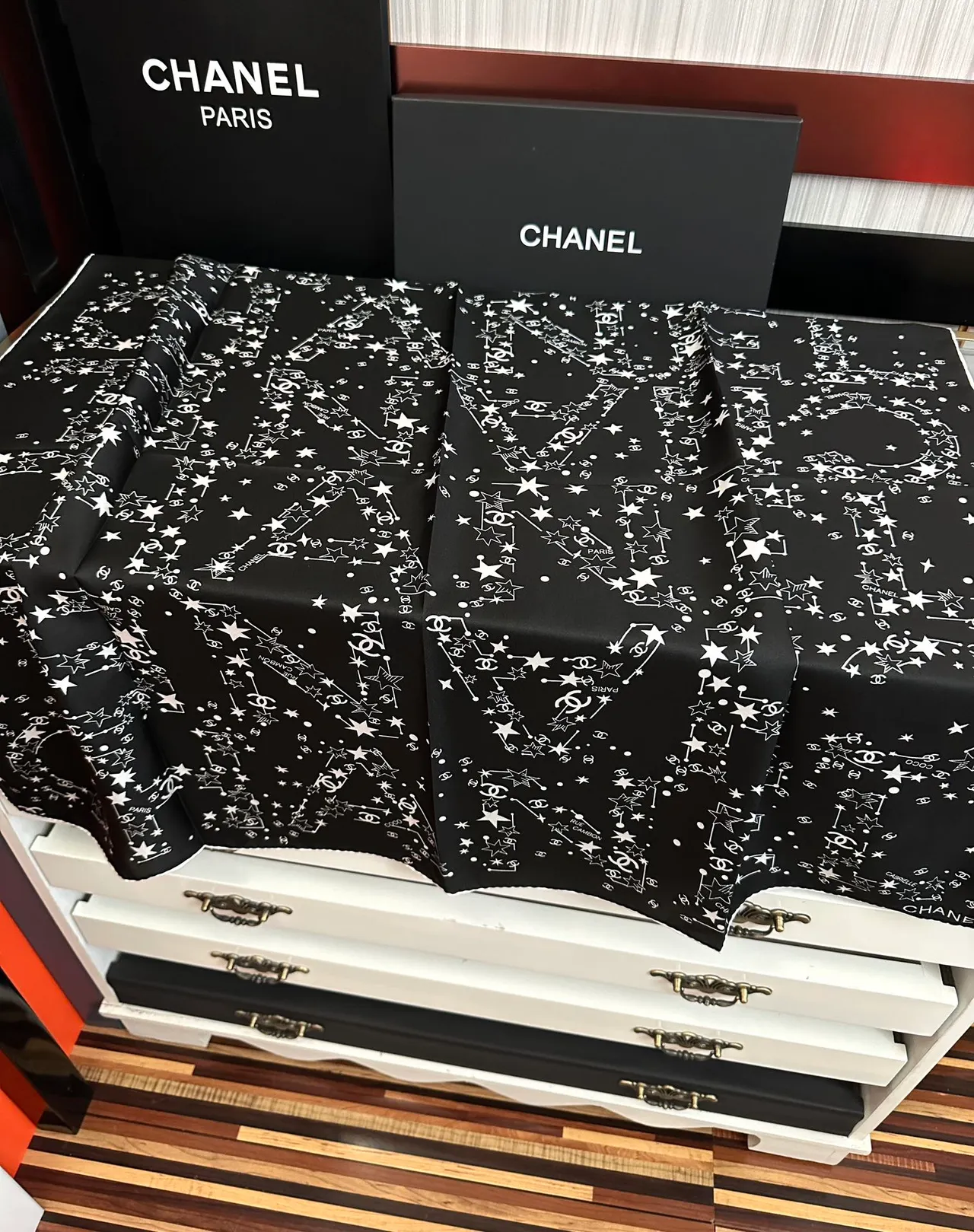 Chanel Constellation Print Silk Scarf 6