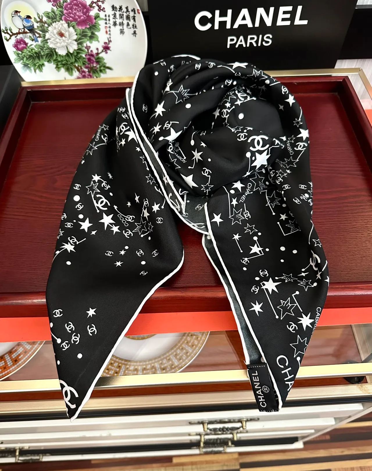 Chanel Constellation Print Silk Scarf 7