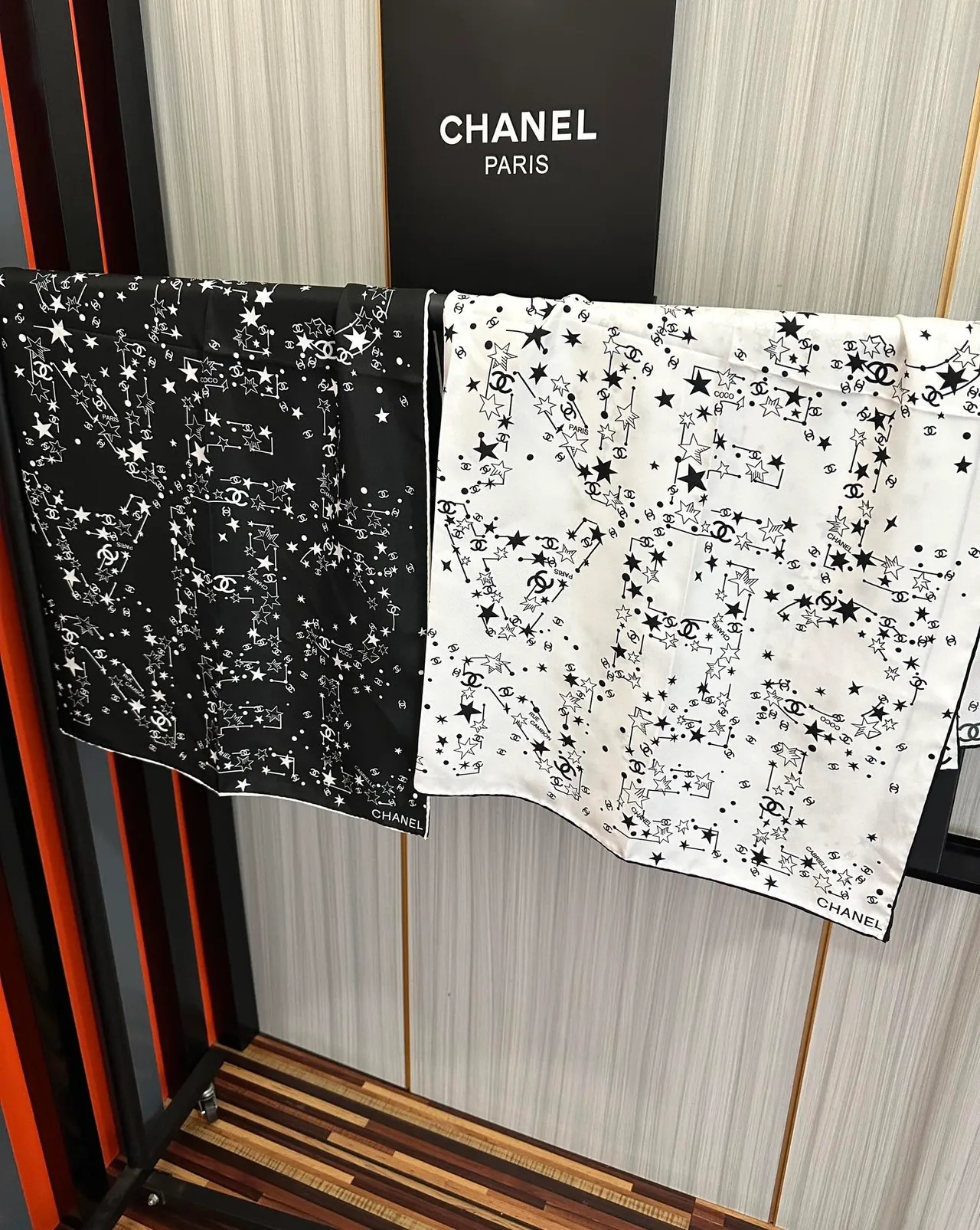 Chanel Constellation Print Silk Scarf 9