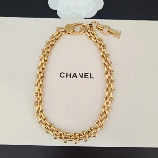 Chanel ডাবল-রো কার্ব-লিঙ্ক গোল্ড-টোন চেইন ব্রেসলেট