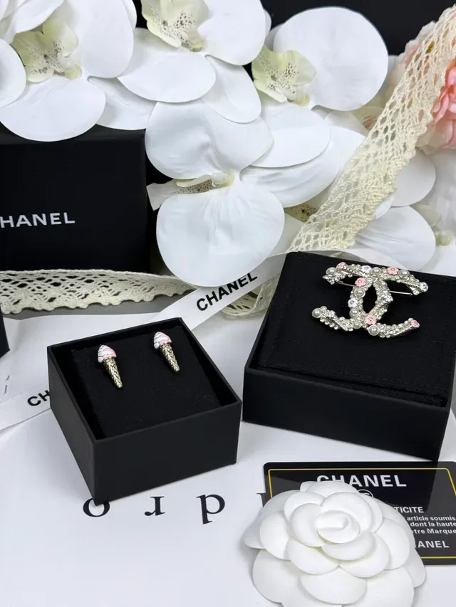 Chanel Ice Cream Cone Enamel Stud Earrings 2