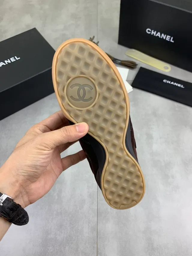 Chanel Lifestyle Sneaker Brown Beige Quilted Suede White Contrast Stitching Lifestyle Sneakers 4