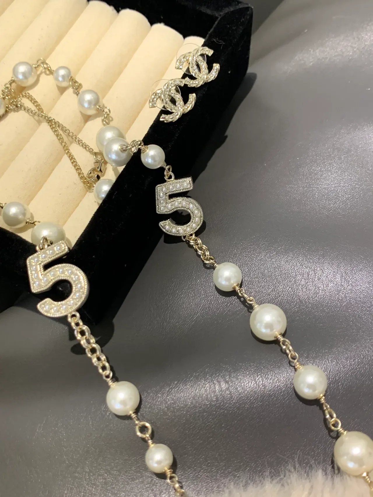 Chanel No. 5 Pearl and Crystal Necklace 3