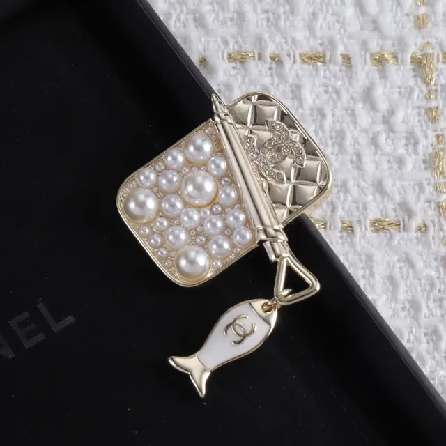 Chanel Pearl and Enamel Fish Charm Brooch 3