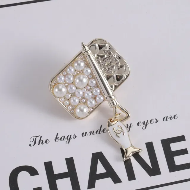 Chanel Pearl and Enamel Fish Charm Brooch 4