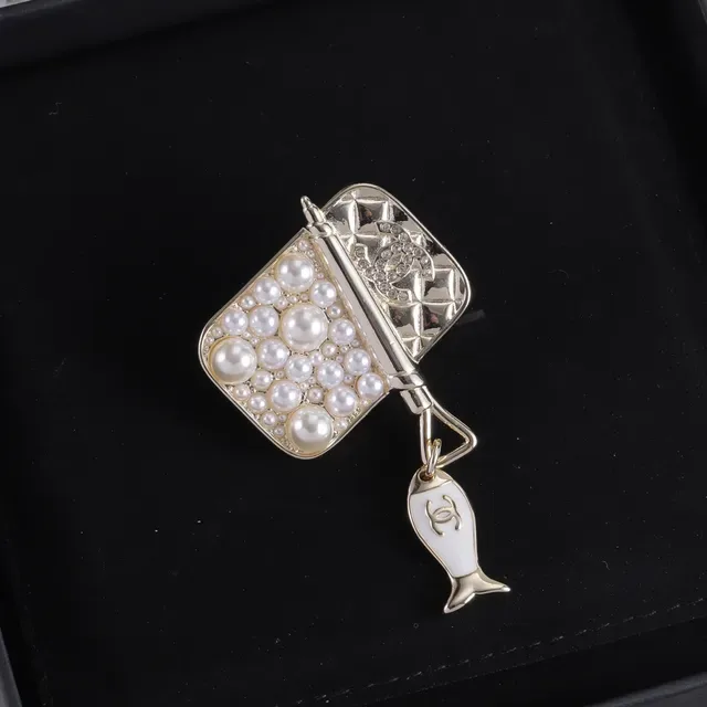Chanel Pearl and Enamel Fish Charm Brooch 5