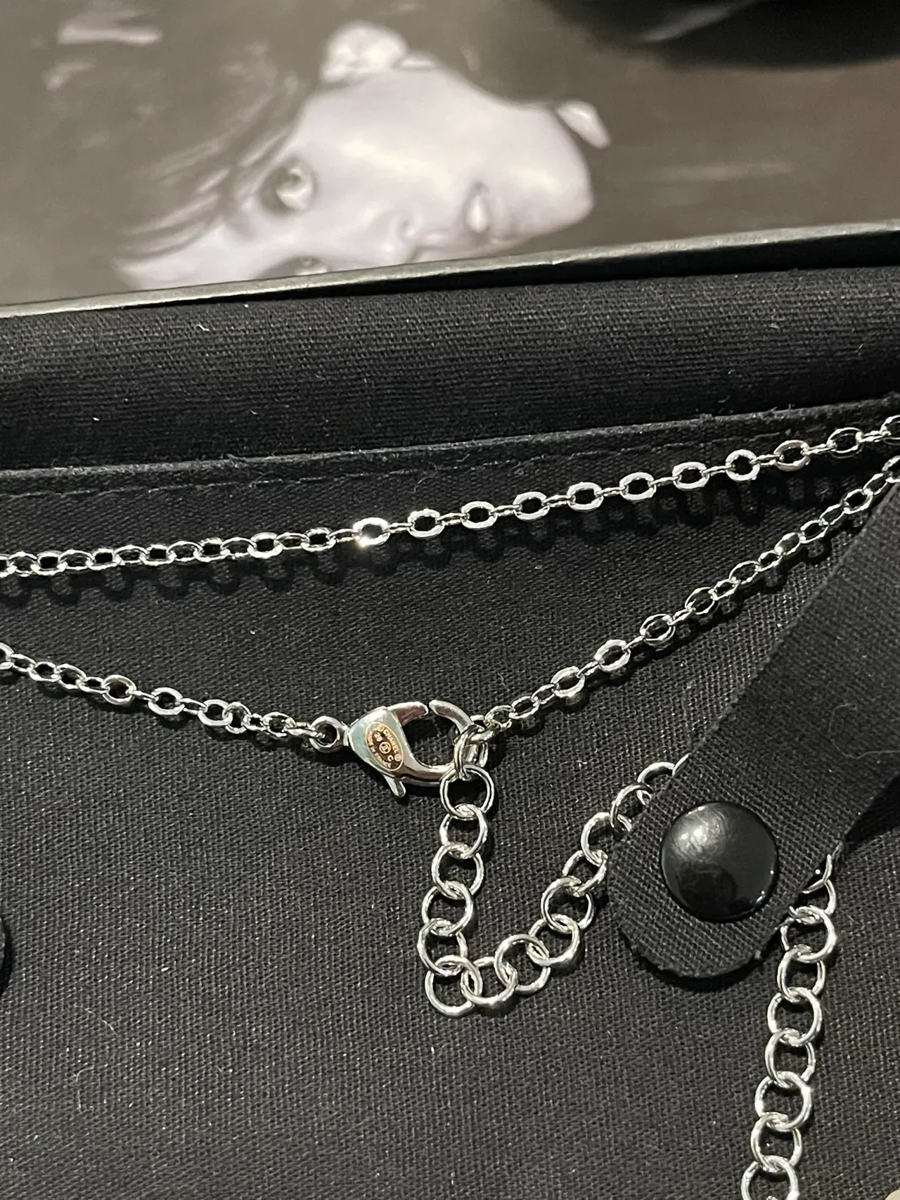 Chanel Pearl Necklace White Silver Double-Strand Metal Chain Necklace 8
