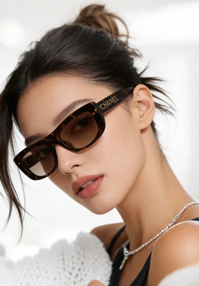 Chanel Blanco Gris Mate Acetato Lentes Gradient Gafas de Sol 2