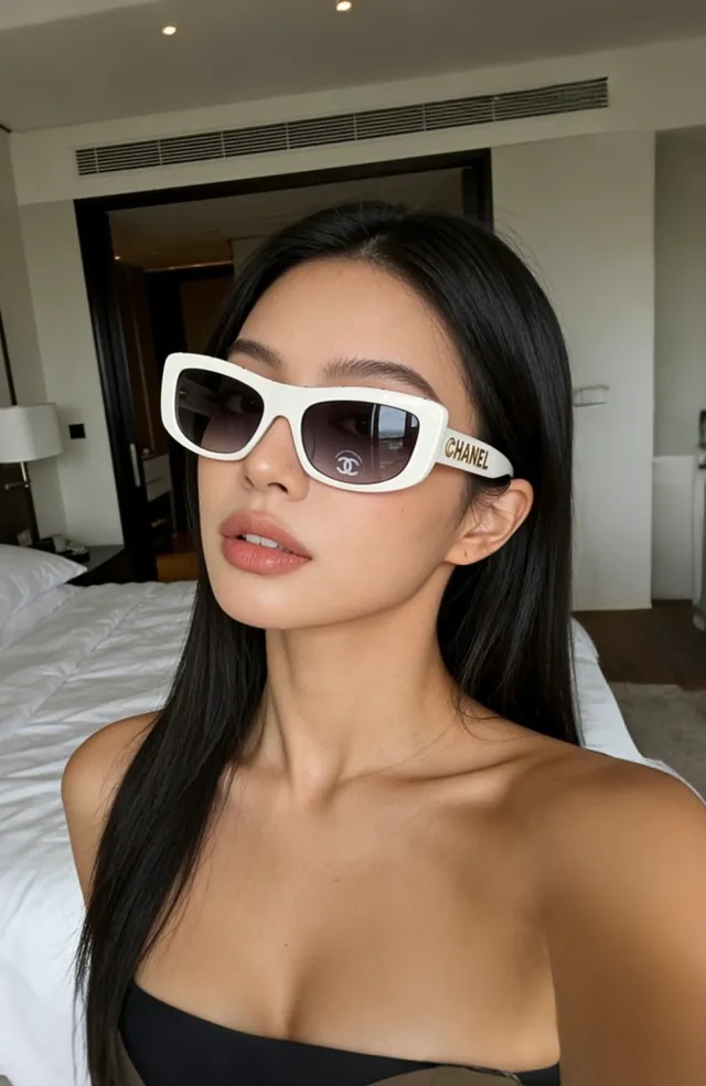 Chanel Blanco Gris Mate Acetato Lentes Gradient Gafas de Sol 4