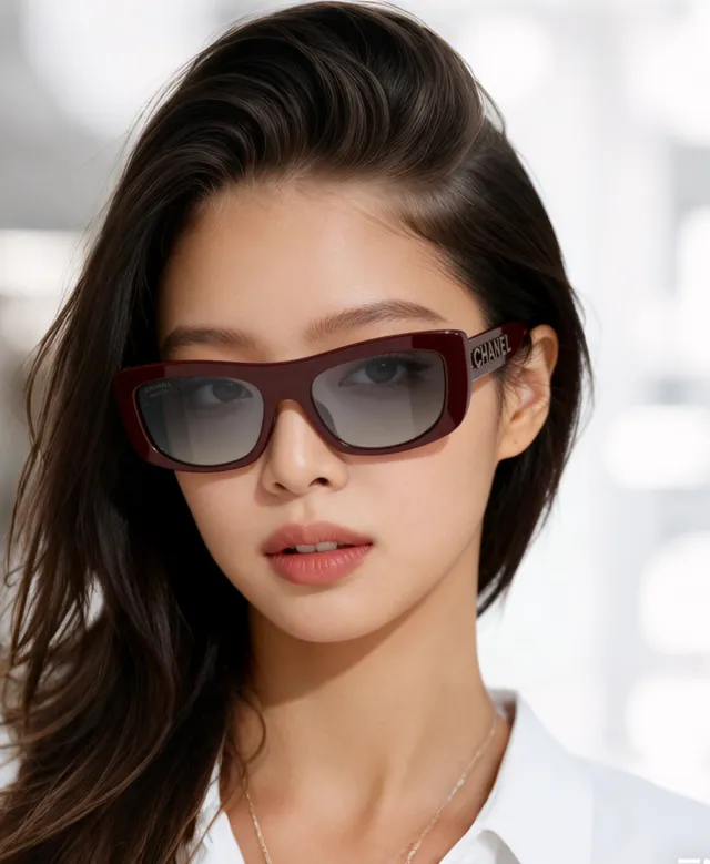 Chanel Blanco Gris Mate Acetato Lentes Gradient Gafas de Sol 5
