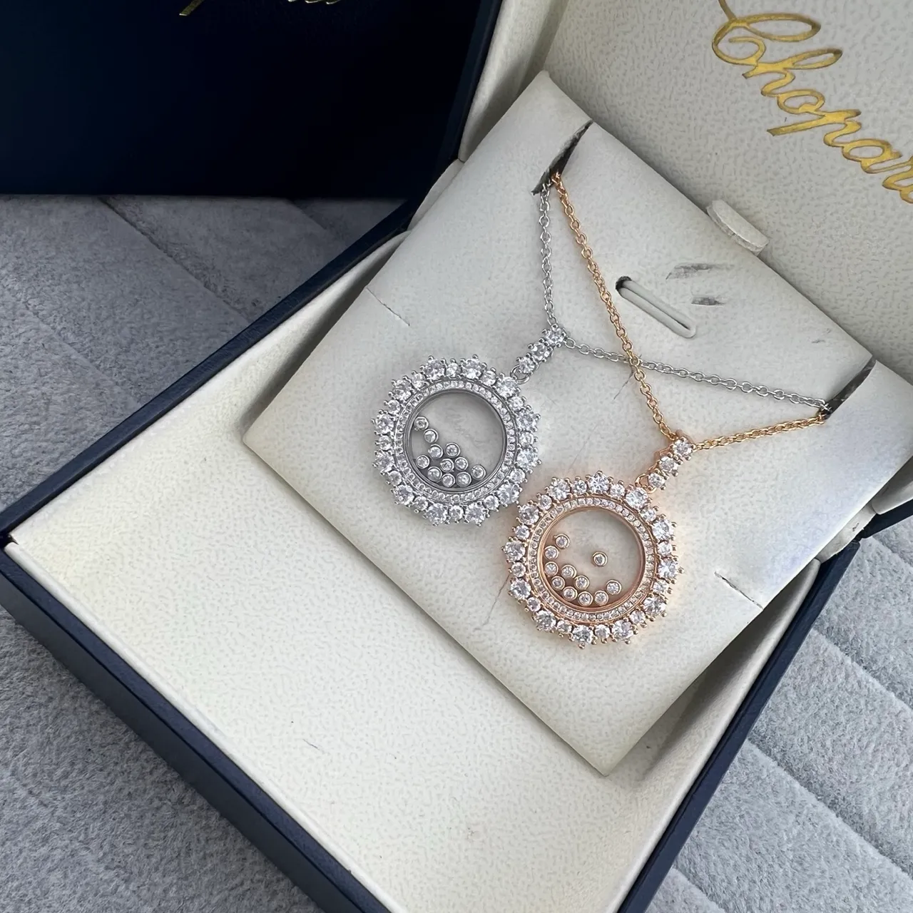 Chopard Happy Diamonds Pavé Diamond Rotating Locket Necklace 5