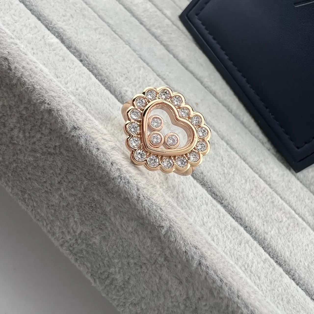 Chopard Happy Hearts Heart-Shaped Diamond and Mother-of-Pearl Rings 6