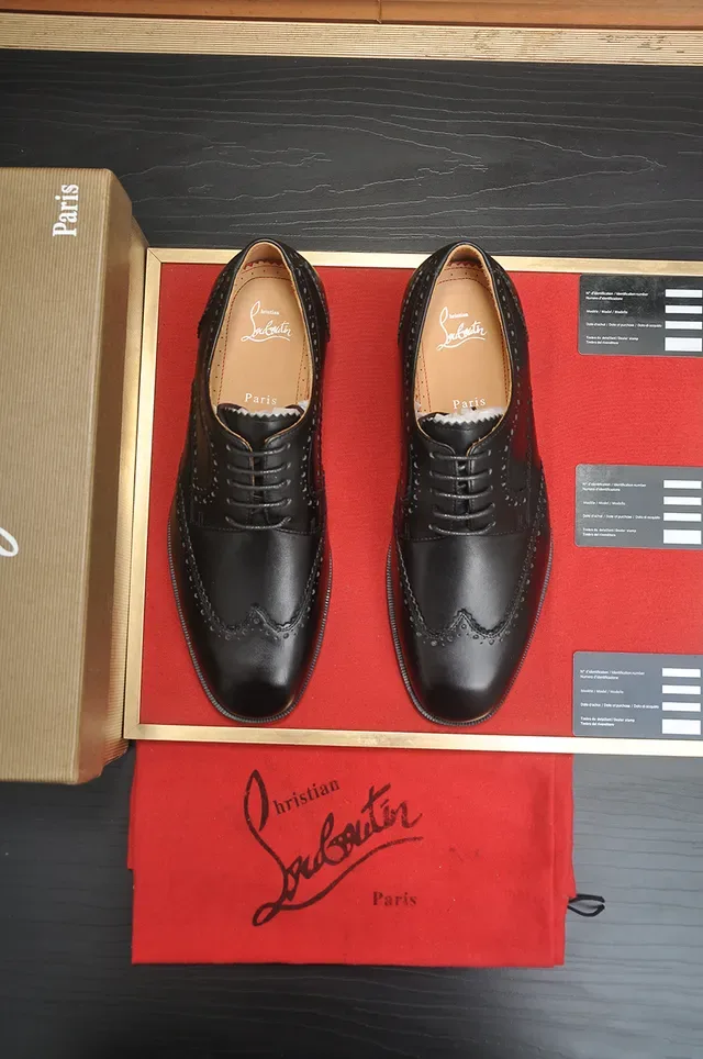 Christian Louboutin 全布洛格 黑色 红色 皮革 5