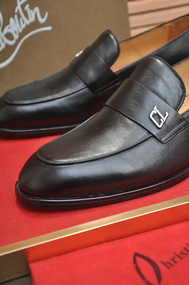 Christian Louboutin Black Red Leather Penny Loafer 2