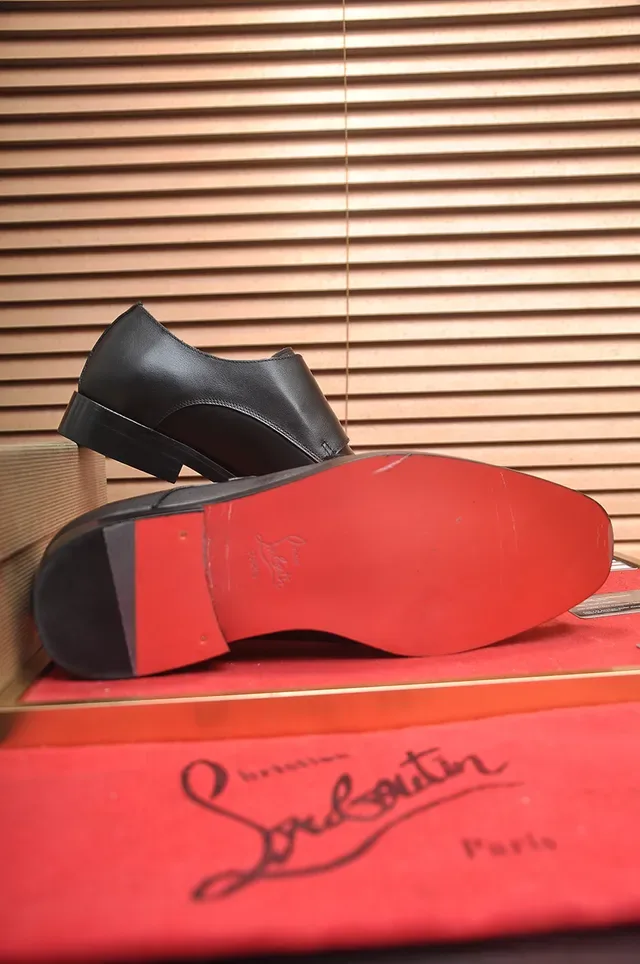 Christian Louboutin डबल मोंक स्ट्रैप काली लाल कैप टो मोंक जूते 3