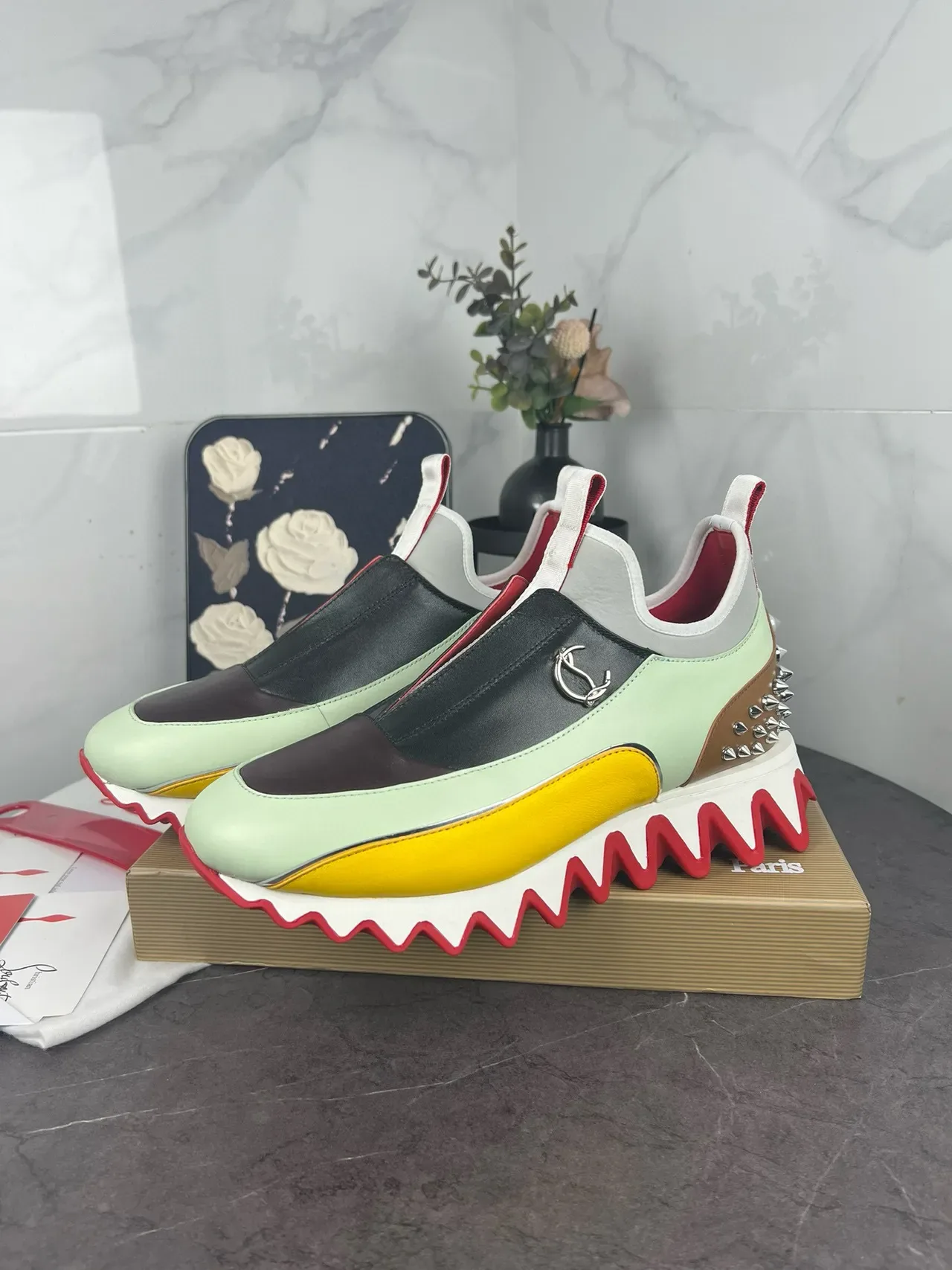 Christian Louboutin 多色撞色一脚蹬生活方式运动鞋 1