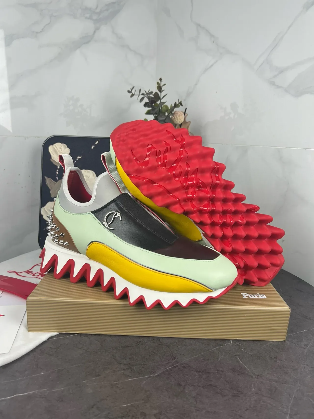 Christian Louboutin 多色撞色一脚蹬生活方式运动鞋 4