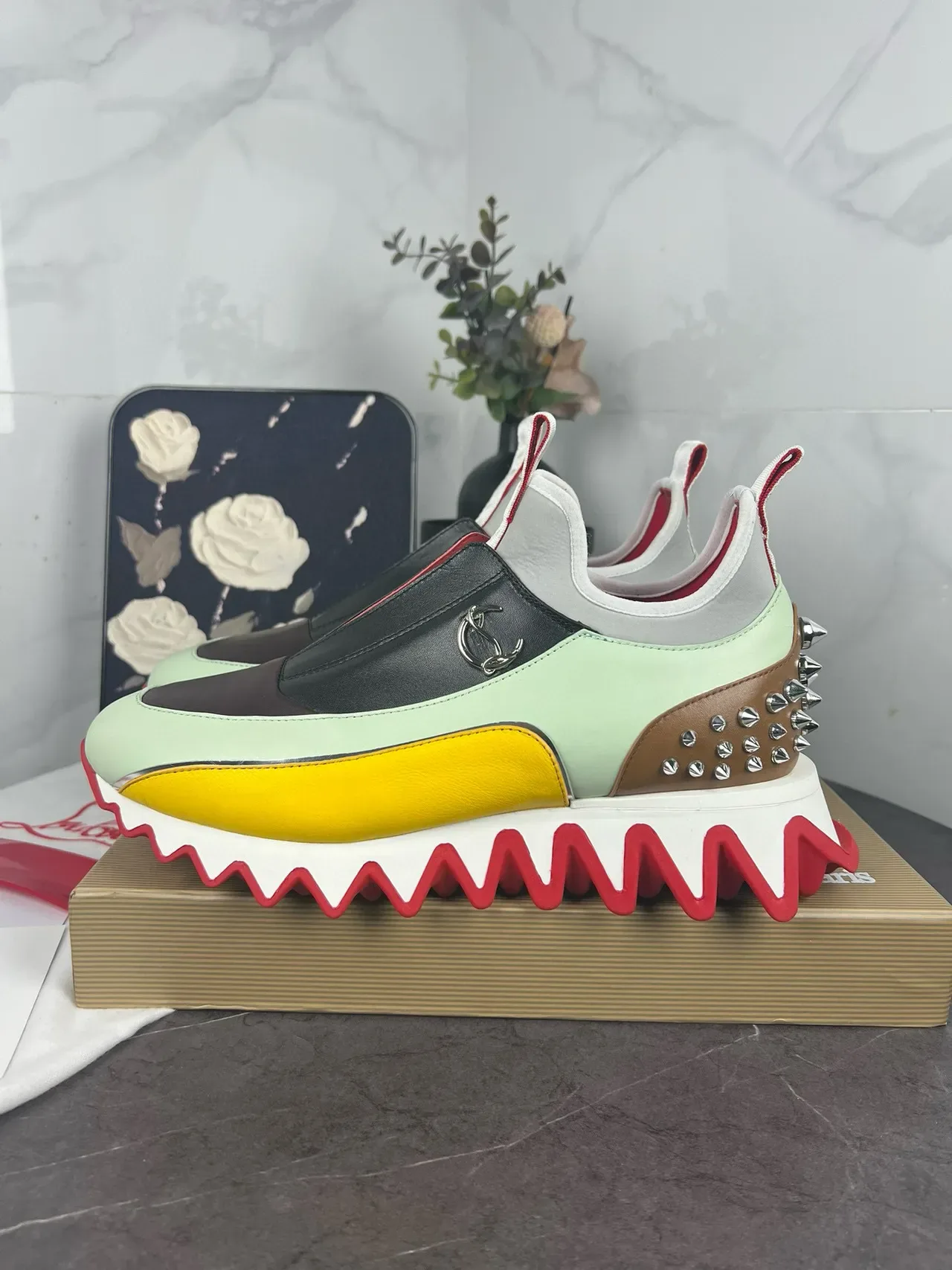 Christian Louboutin 多色撞色一脚蹬生活方式运动鞋 6