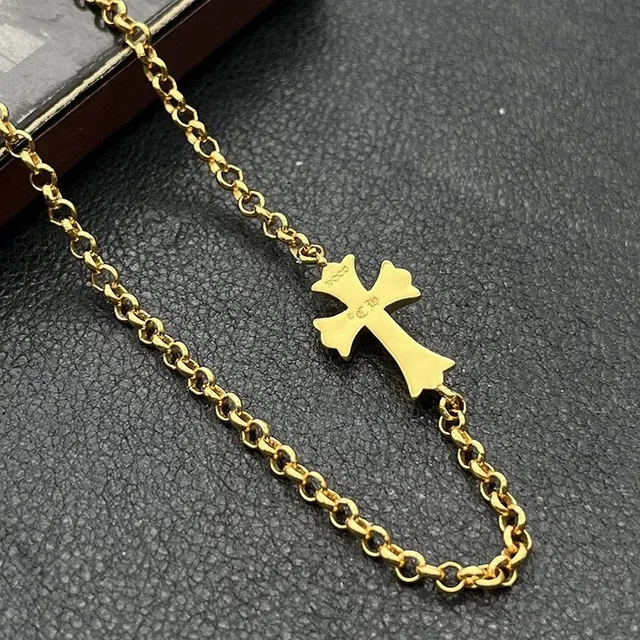 Chrome Hearts 十字坠饰金色椭圆链项链 4