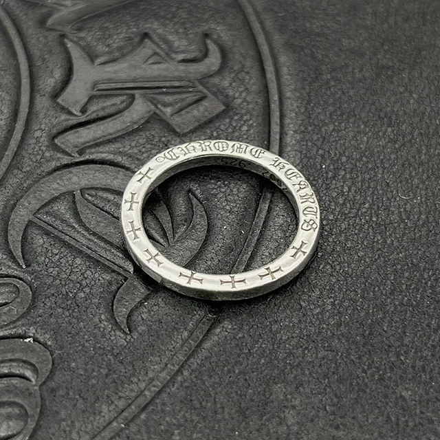 Chrome Hearts Cross Ring Silver Oxidized Engraved Ring 3