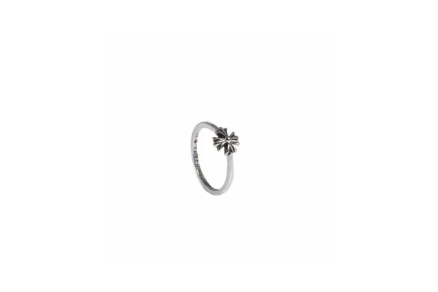 Chrome Hearts Bague Croix Argent Polie Motif Orné Bague 7