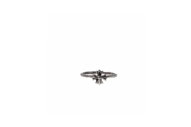 Chrome Hearts Bague Croix Argent Polie Motif Orné Bague 9