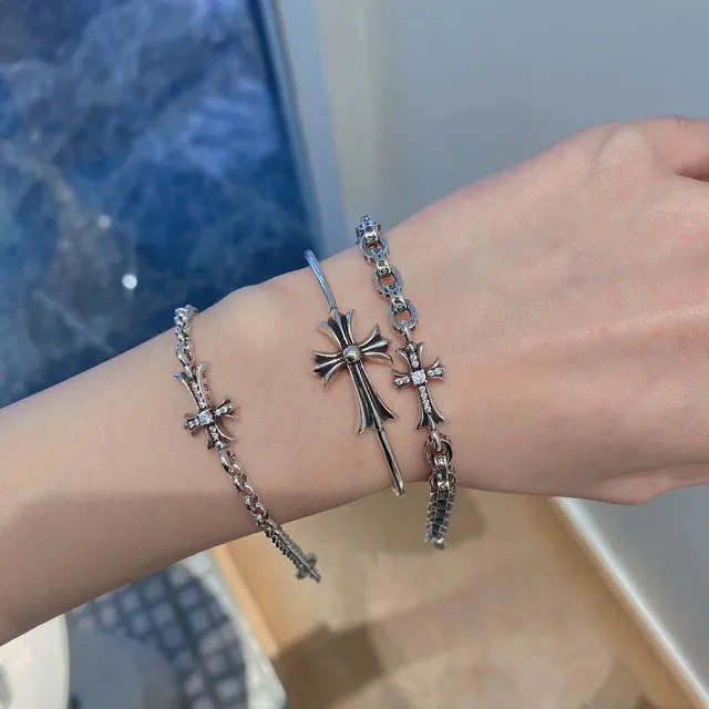 Chrome Hearts Double Chain Cross Pendant Necklace 2