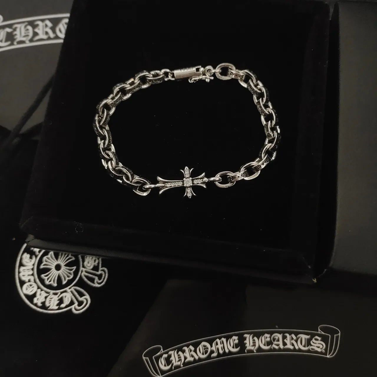 Chrome Hearts Double Chain Cross Pendant Necklace 3