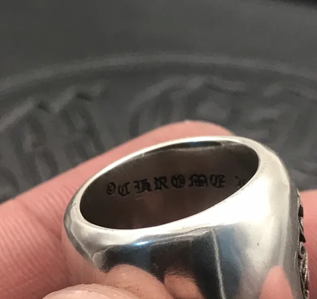 Chrome Hearts फूलों की खुरदरी लकीरें चाँदी अंगूठी 6