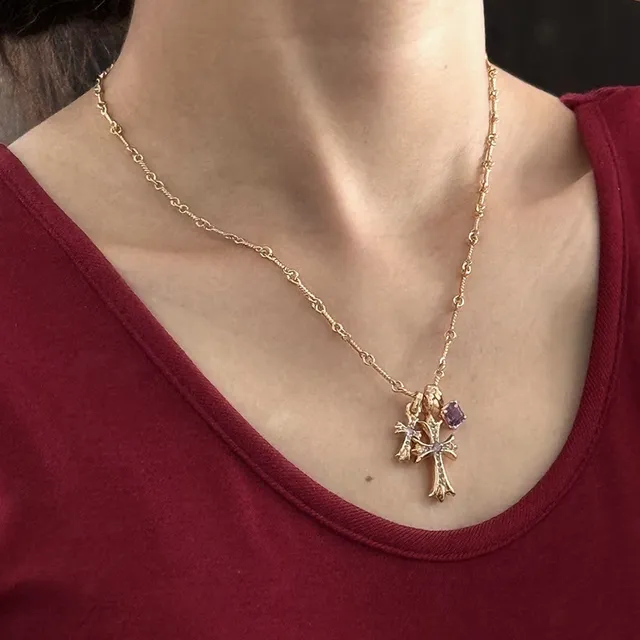 Chrome Hearts Gold Transparent Multi-Pendant Necklace 2
