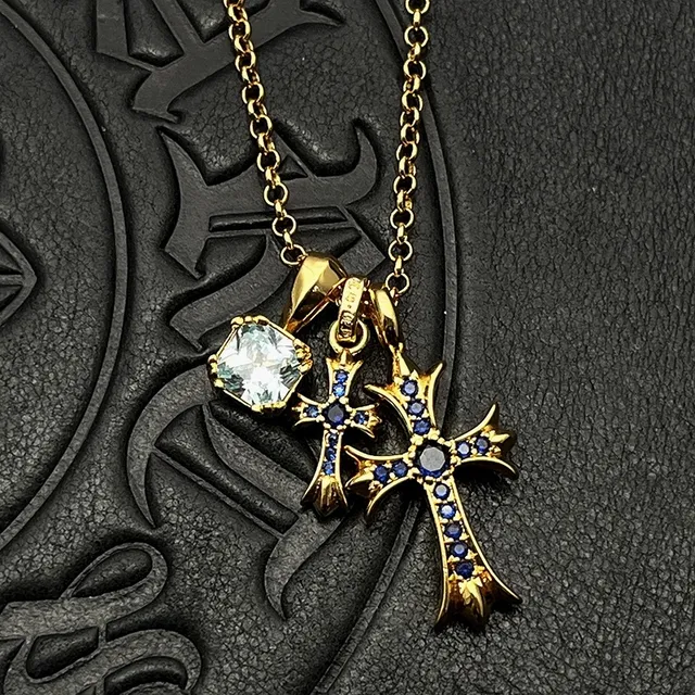 Chrome Hearts Gold Transparent Multi-Pendant Necklace 3