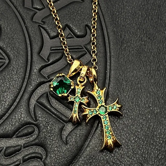Chrome Hearts Gold Transparent Multi-Pendant Necklace 4