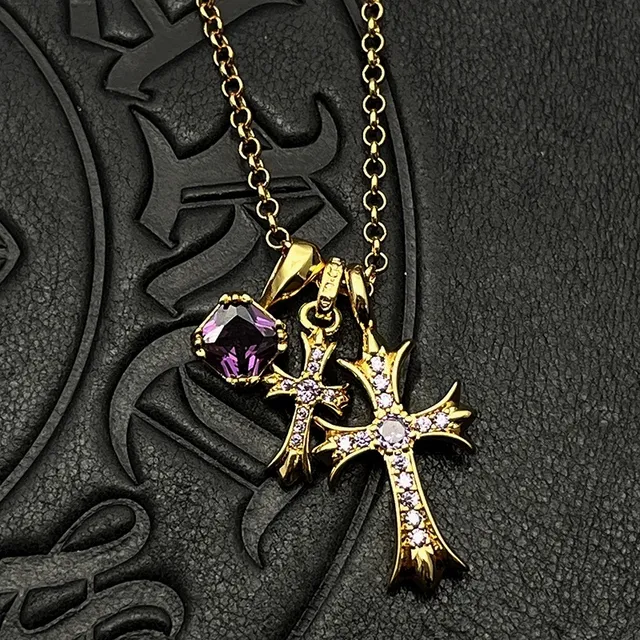 Chrome Hearts Gold Transparent Multi-Pendant Necklace 6
