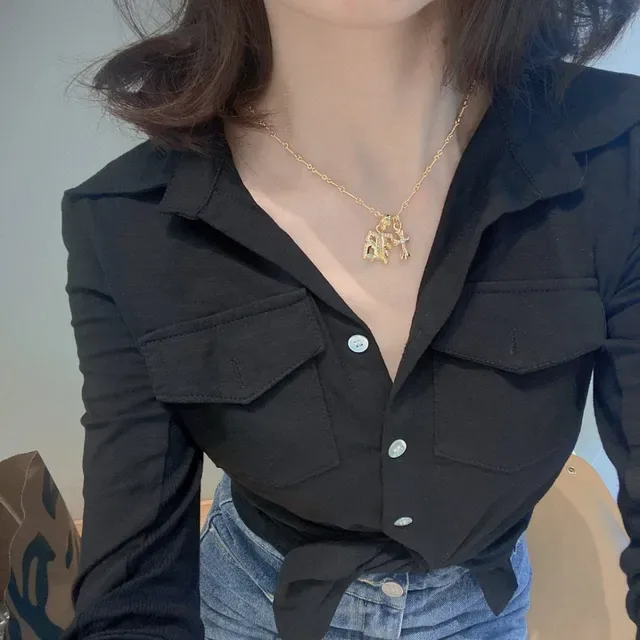 Collar Chrome Hearts Letra B Gótico y Cruz Pave 3