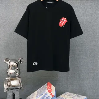 Chrome Hearts x Rolling Stones Tongue Logo Black Oversized T-Shirt
