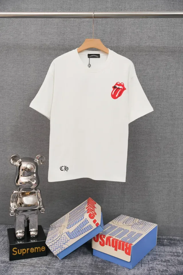 Chrome Hearts x Rolling Stones জিভ লোগো কালো ওভারসাইজড টি-শার্ট 3