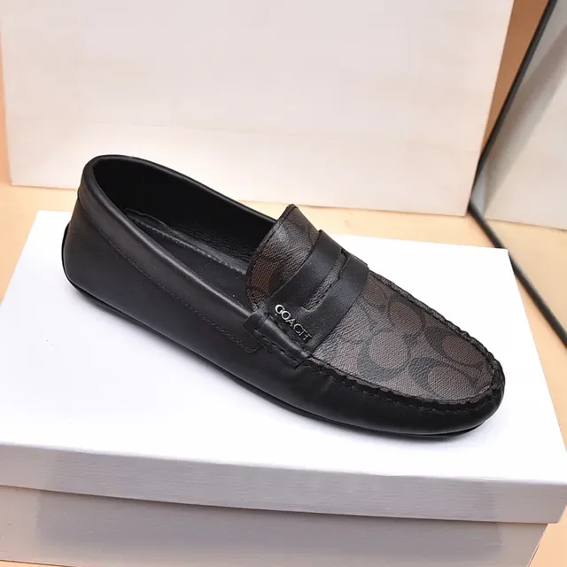 Mocasín Penny Coach Negro Marrón Signature C Monogram Lona 5